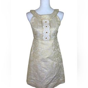 Size 2 gold and cream Lilly Pulitzer dress